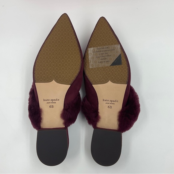 Kate Spade NWT Marielle Mules Suede NIB in Grenache Color Women’s Size 6B - Picture 7 of 16